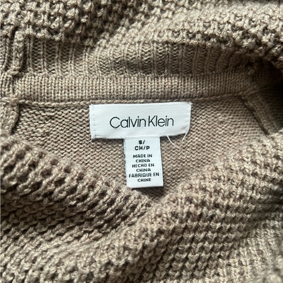 Calvin Klein Tan Off-Shoulder Sweater - Picture 5 of 8